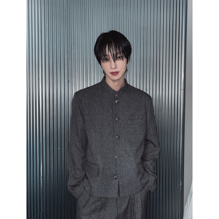 A128 Orchid-Style Short Jacket (Grey/Black)