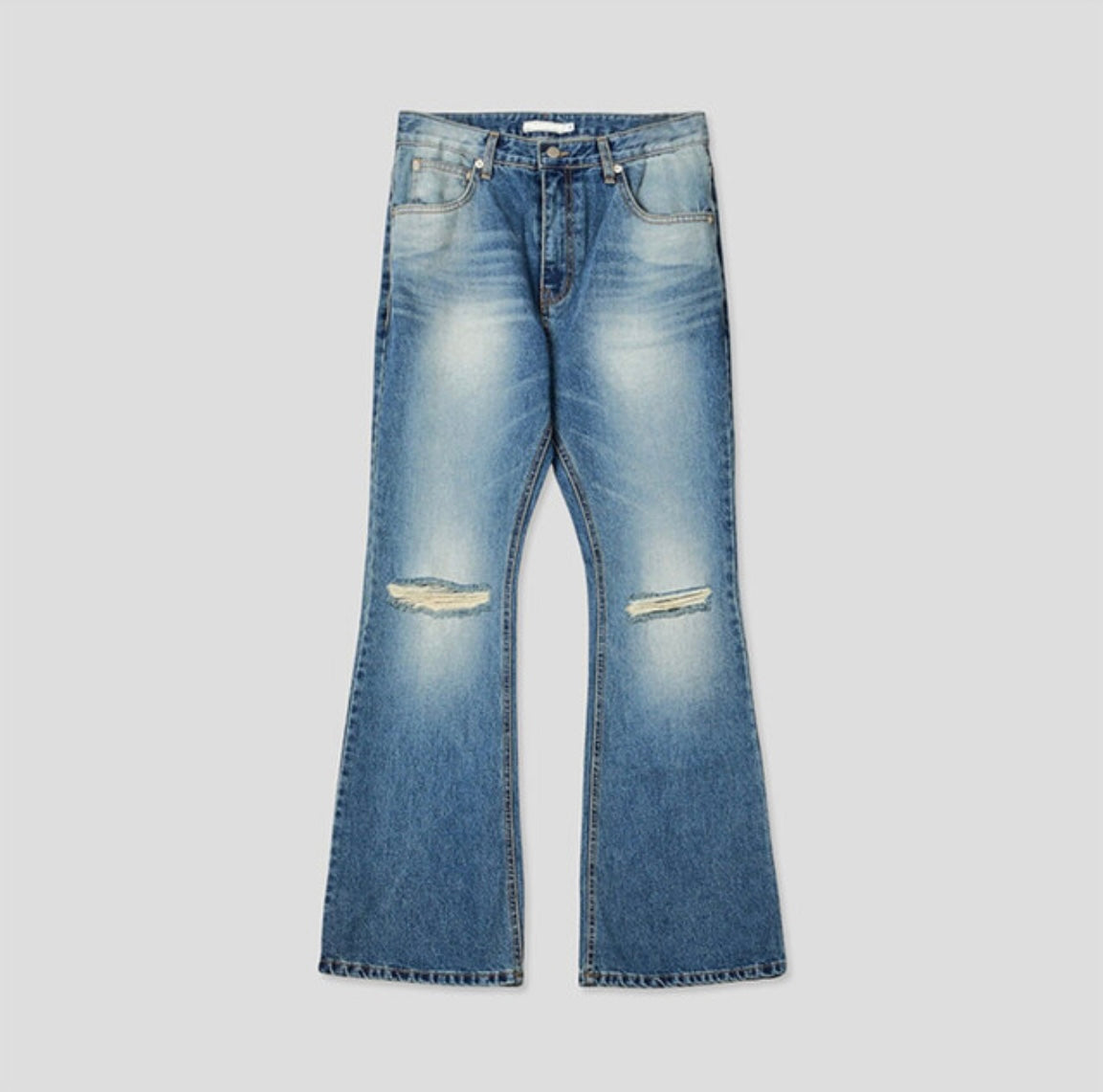 J69 Light Chasing Rift Flared Jeans