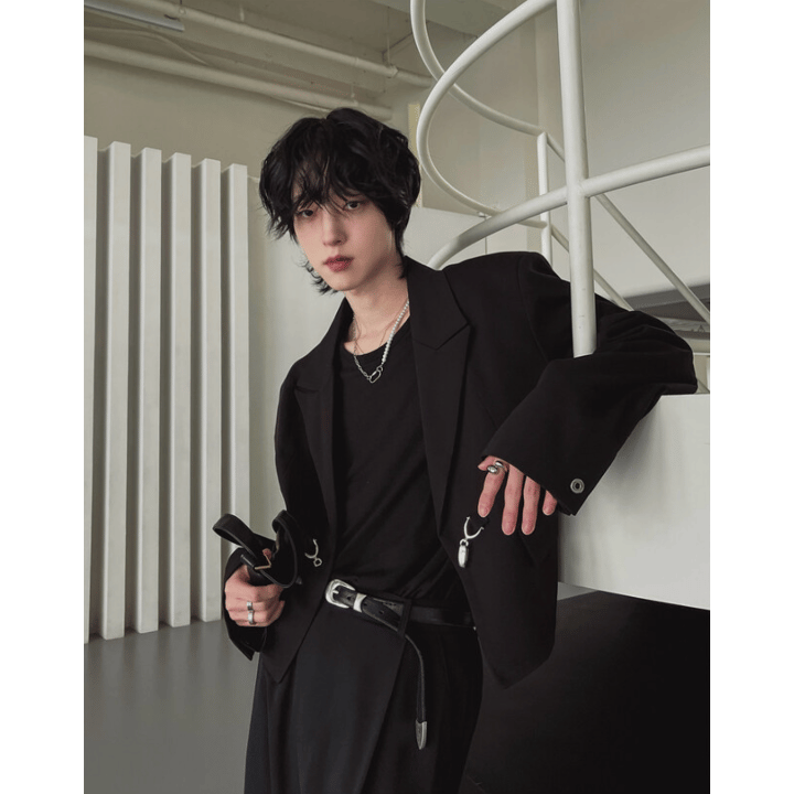 A148 金屬扣西裝短版外套