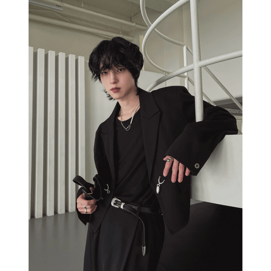 A148 金屬扣西裝短版外套