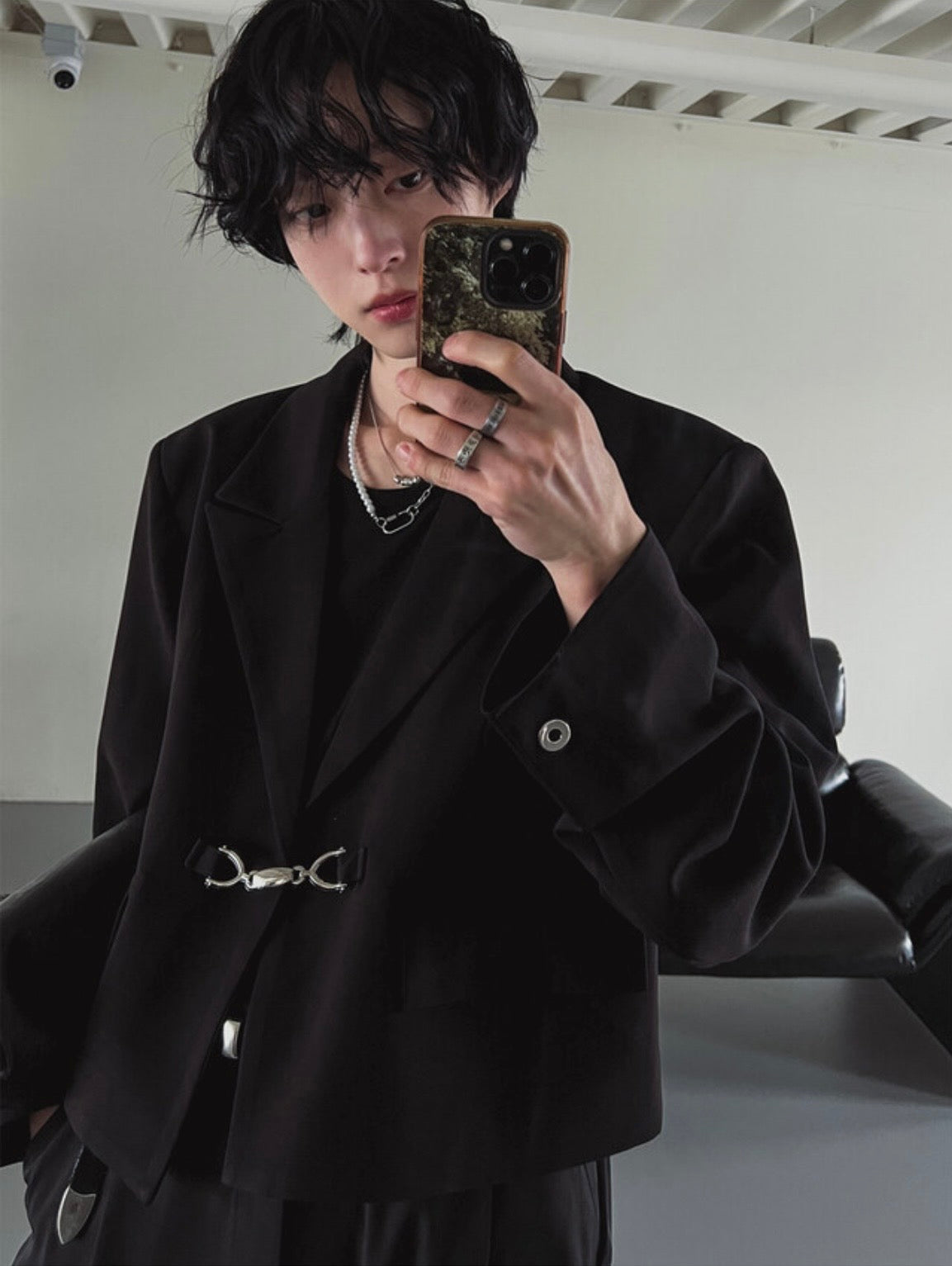 A148 金屬扣西裝短版外套