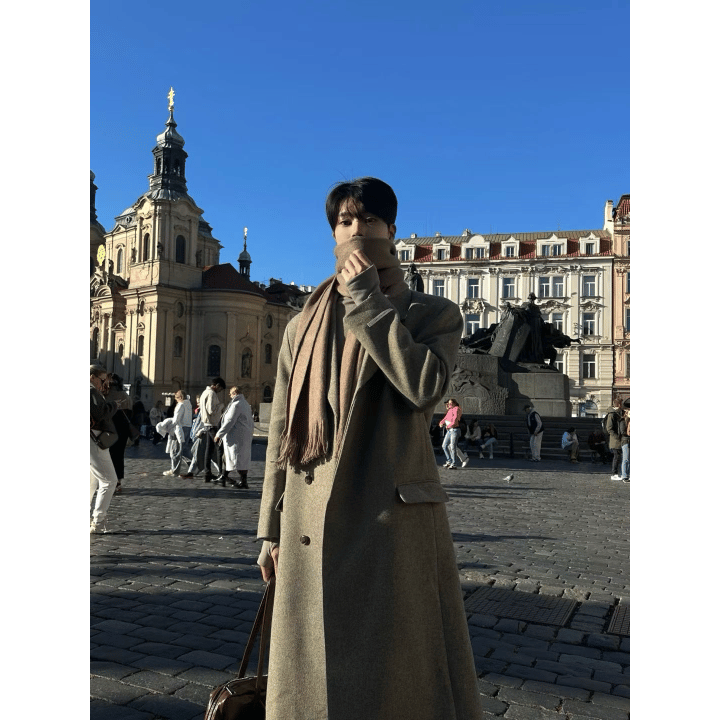 A114 韓劇男主長版大衣 (3色)