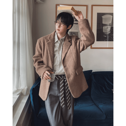 A113 霧感毛絨西裝大衣 (3色)