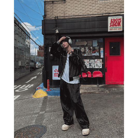 J84 天鵝絨雙褶寬褲 (黑 棕)