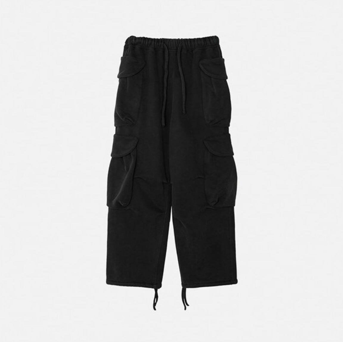 J80 厚磅重墜內刷毛工裝寬褲 (3色)