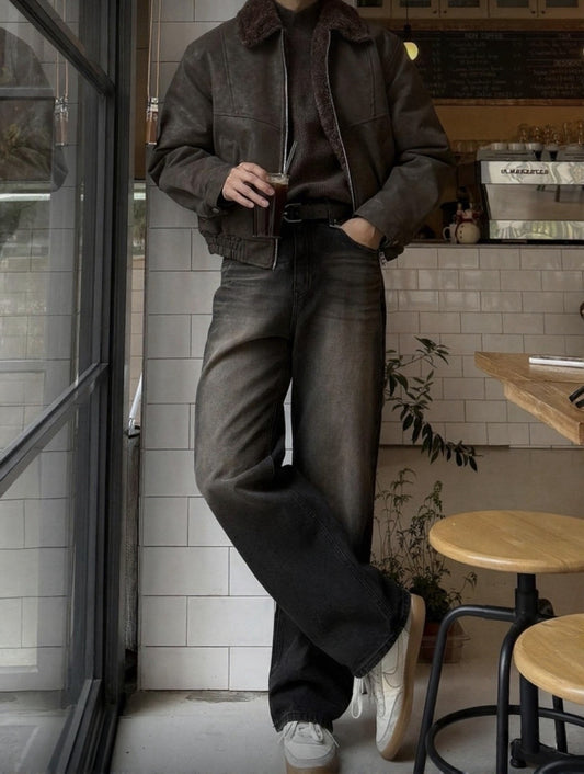 J90 復古水洗直筒牛仔褲 (3色)