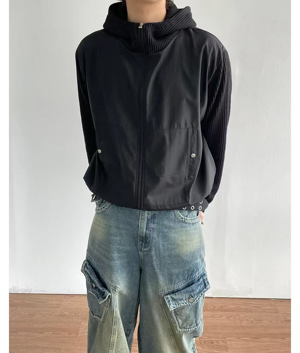 A58 CP patchwork corduroy hooded jacket (3 colors)