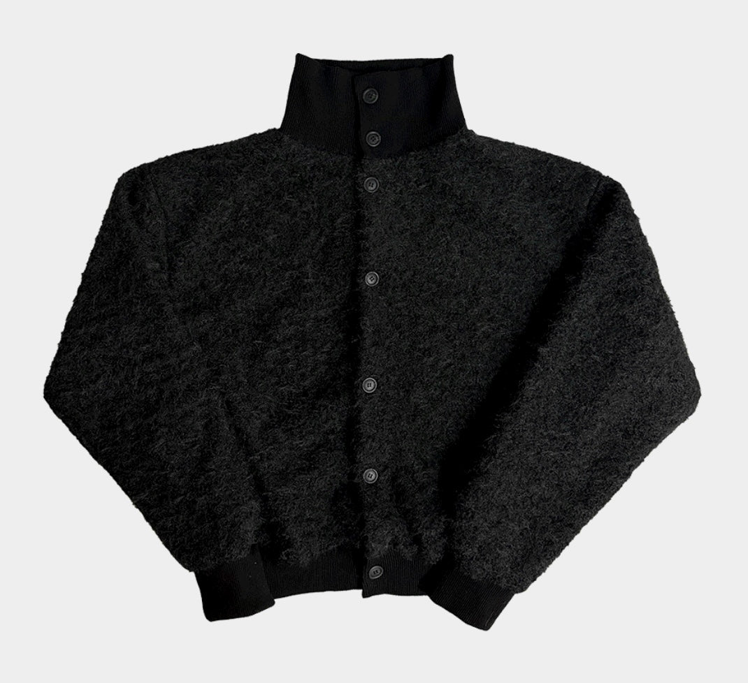 A101 柔絨高領毛毛開衫 (3色)