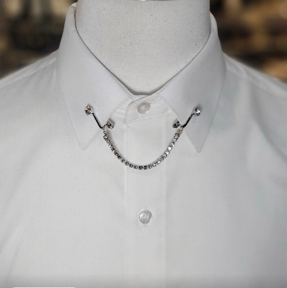 H10 Rhinestone Collar Clip (Gold/Silver/Light Gray)