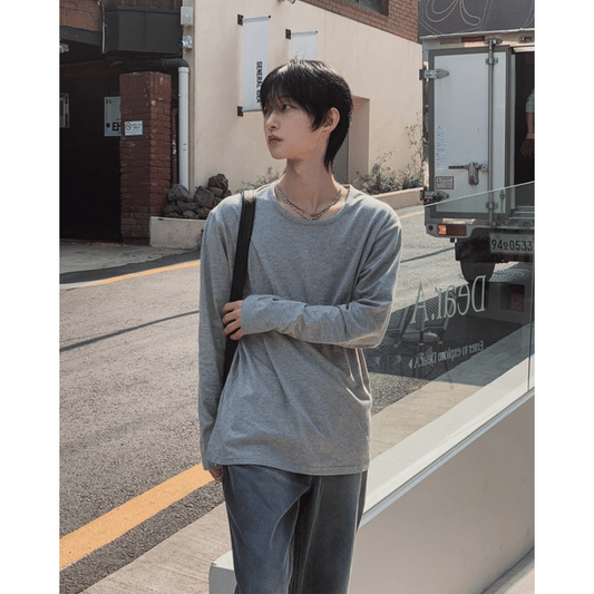 B190 柔軟U領長袖上衣 (3色)