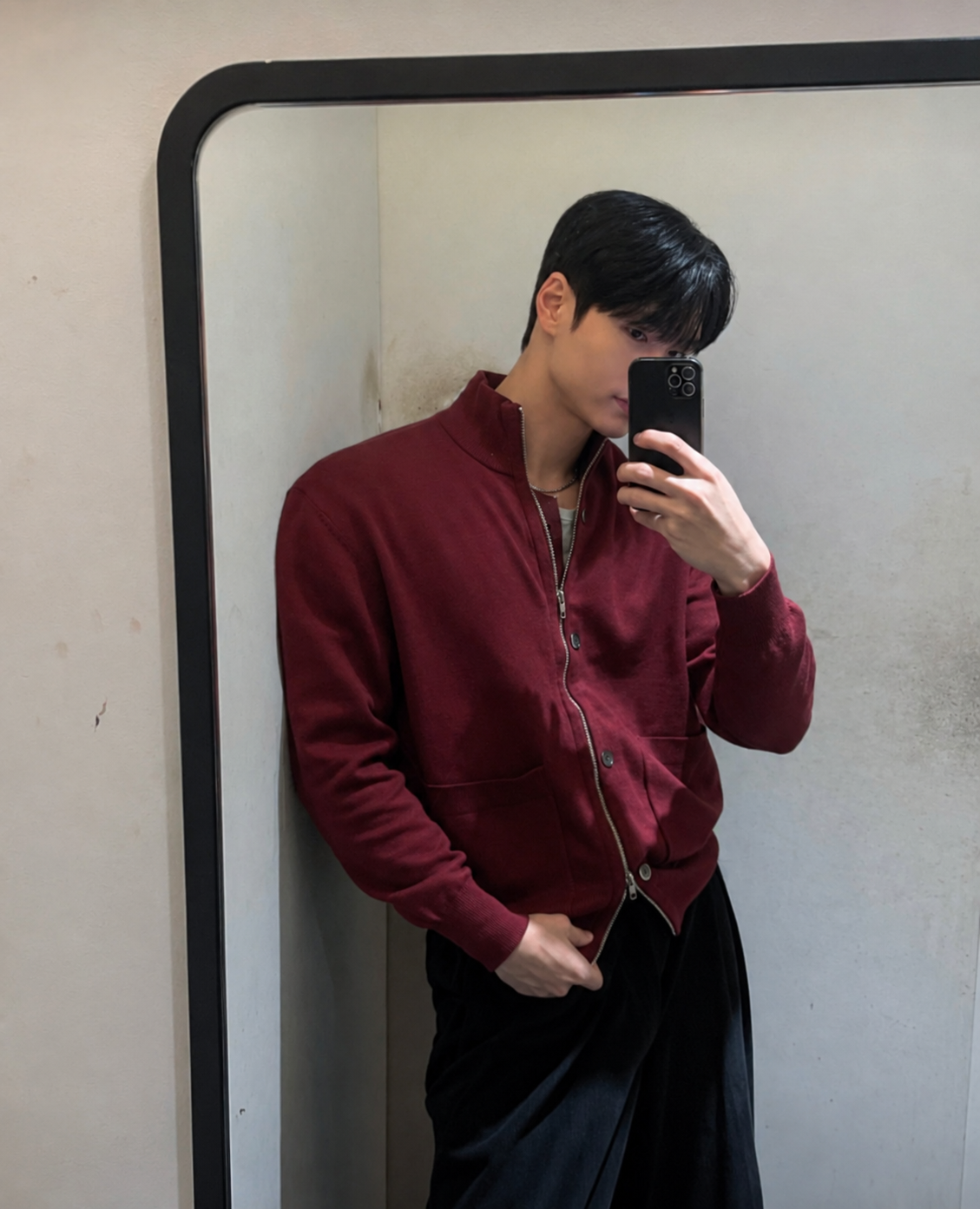 A196 喇叭半拉鏈針織衫 (4色)