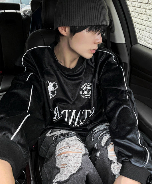 B146 霧光絲絨寬版上衣 (3色)