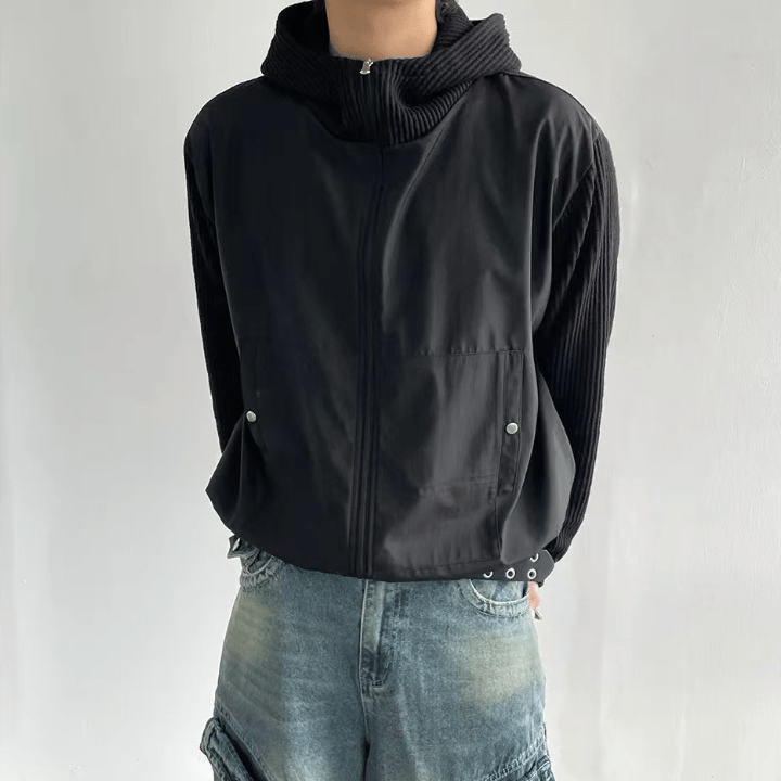 A58 CP patchwork corduroy hooded jacket (3 colors)