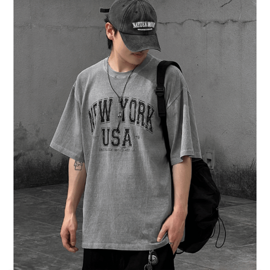 B63 New York印花短袖T恤 (4色 four colors)