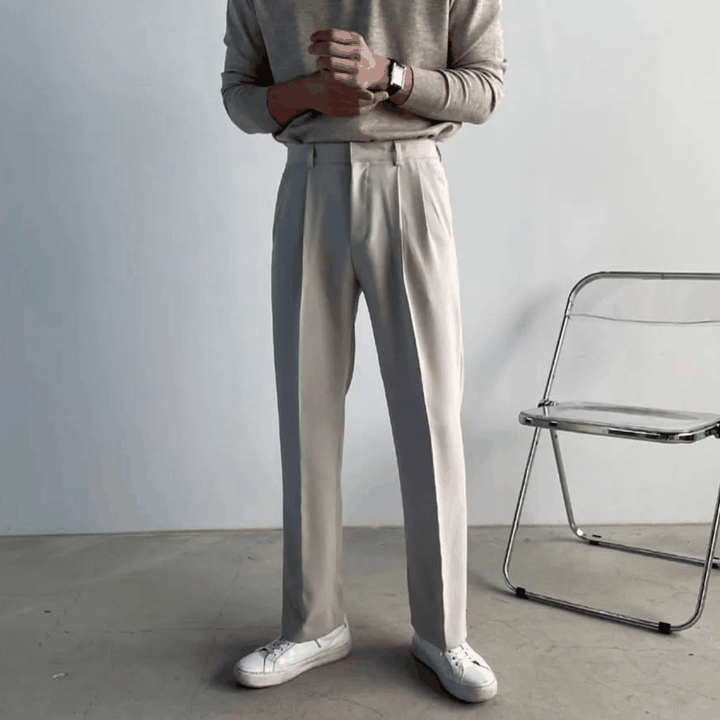 J17 Slim Straight Suit Pants (Black Ivory)