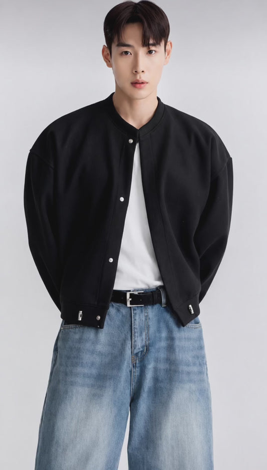 A47 Short Simple Cardigan Jacket (Black, Brown, NEW Ivory)