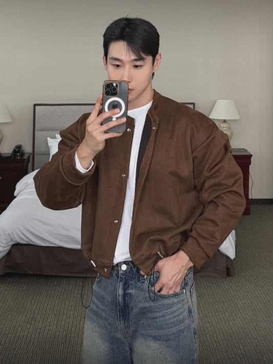 A136 麂皮短版外套 (3色)（棕色預計等3週）