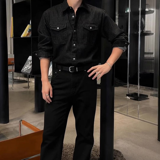B173 Herringbone Denim Shirt