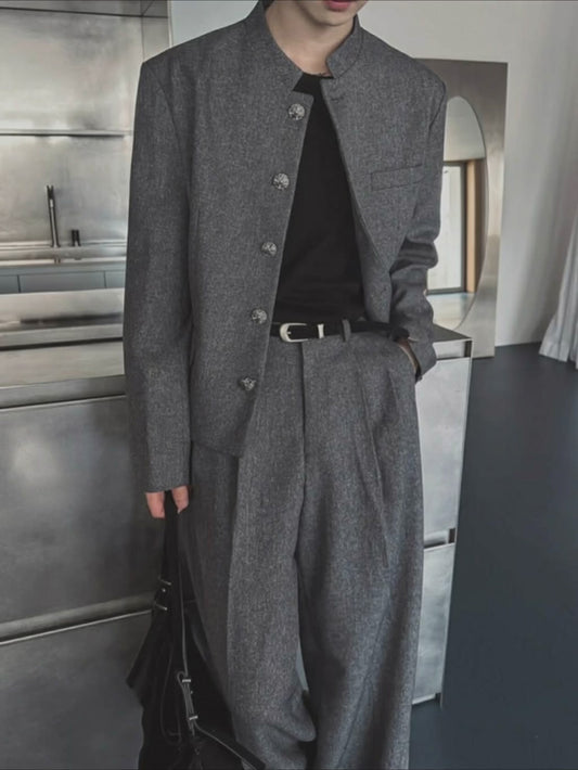 A128 Orchid-Style Short Jacket (Grey/Black)